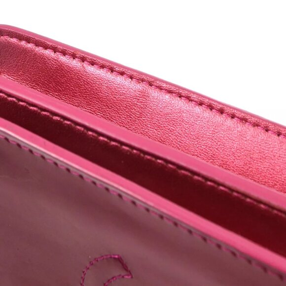 Chanel Pink Patent Leather Chain Pochette Shoulder Bag - Picture 2 of 8